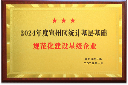 2024 年度宣州区统计基层基础规范化建设星级企业